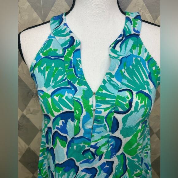 Lilly Pulitzer Blue and Green Achelle Swing Dress - Picture 3 of 7